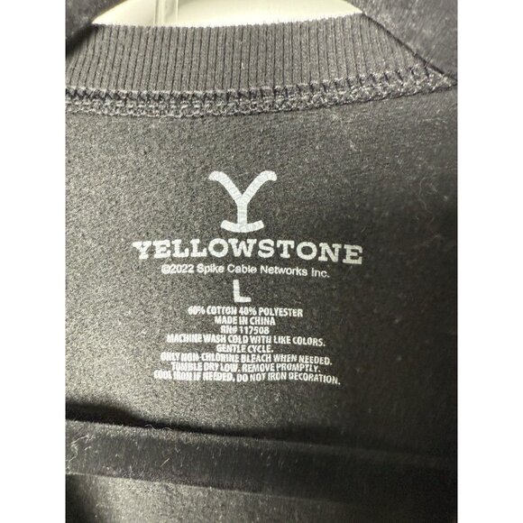 Yellowstone Dutton Ranch Cropped Sweatshirt Womens Large Black Long Sleeve - Picture 4 of 9
